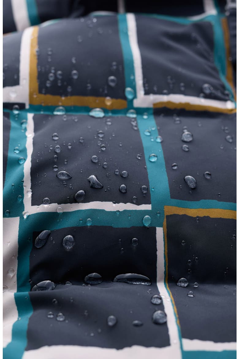 Field Path Waterproof Puffer Jacket, Alternate, color, WINDOW PANES INKWELL BLUE