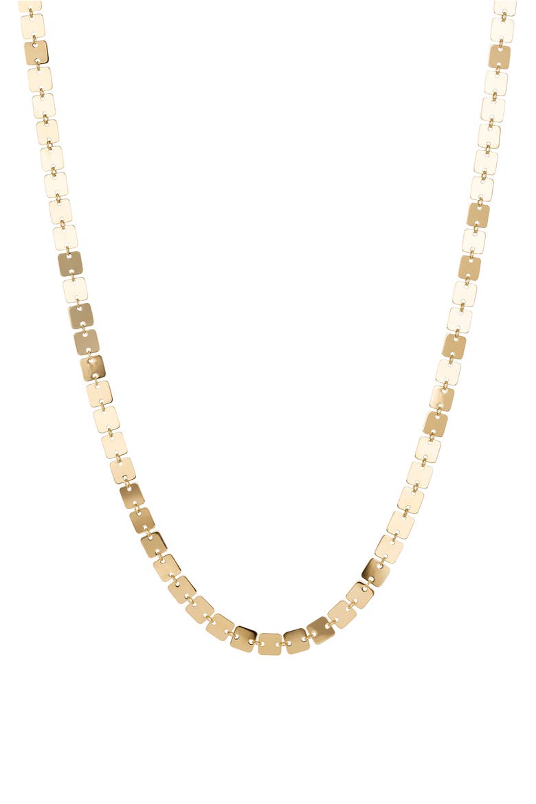 14K Gold Laser Square Chain Necklace, Main, color, YELLOW GOLD