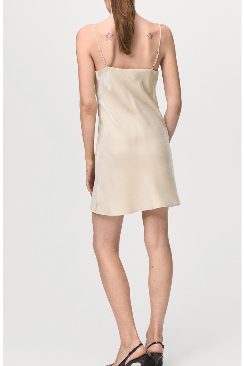 Cowl Neck Satin Mini Slipdress, Alternate, color, IVORY WHITE