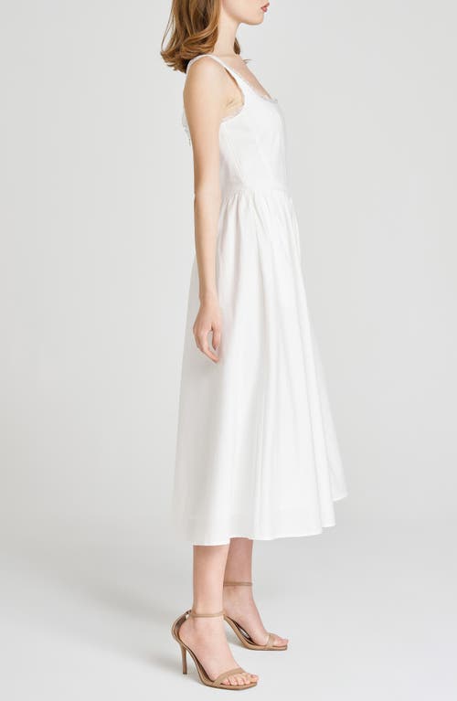 Shop Wayf X Styled By Coco! Selene Lace Trim Stretch Cotton Midi Dress