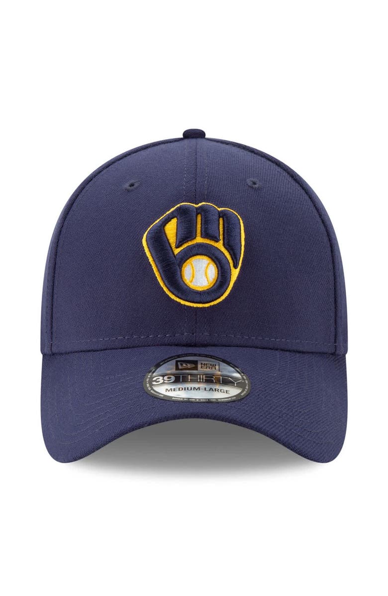 New Era Men's New Era Navy Milwaukee Brewers 2025 MLB Postseason Side Patch 39THIRTY Flex Hat, Alternate, color,