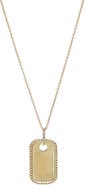 BY ADINA EDEN Diamond Rope Edge Tag Charm Necklace 14K
