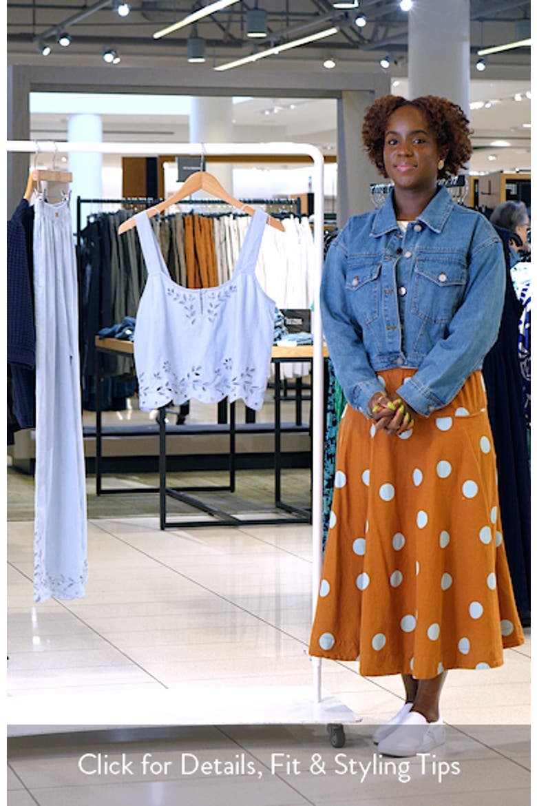 Embroidered Eyelet Linen Tank video