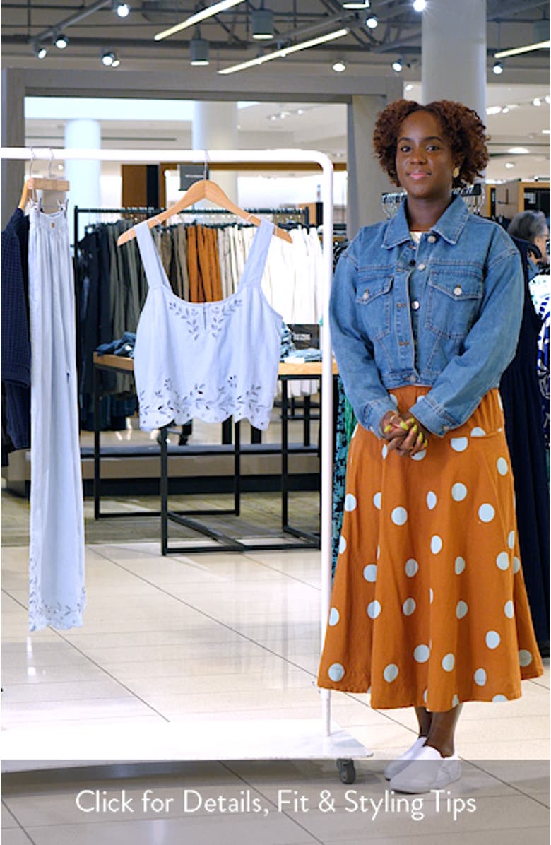 Embroidered Eyelet Linen Tank, sales video thumbnail
