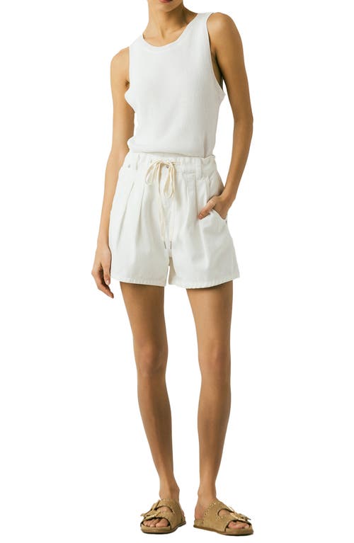 Blanknyc Drawstring Waist Pleated Cotton Twill Shorts