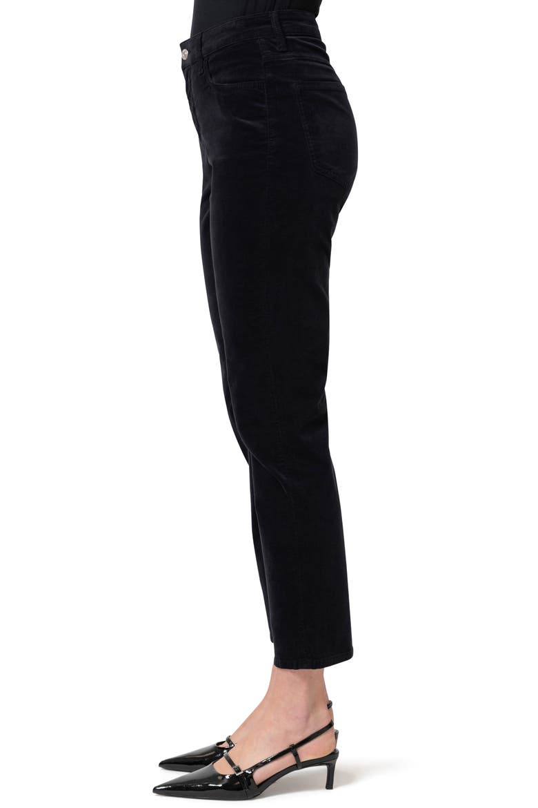 New York High Waist Ankle Straight Leg Velvet Pants, Alternate, color, BLACK VELVET