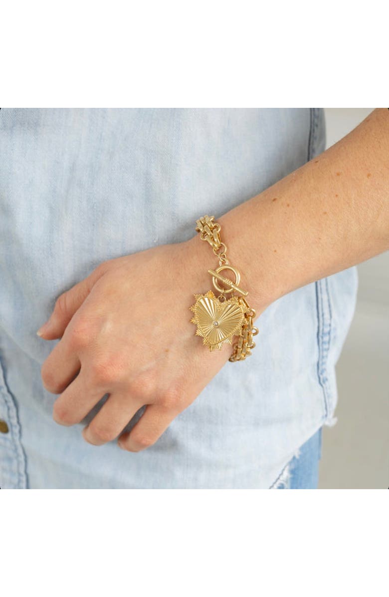 Erin McDermott Jewelry Love and Luck Charm Bracelet, Alternate, color, Gold