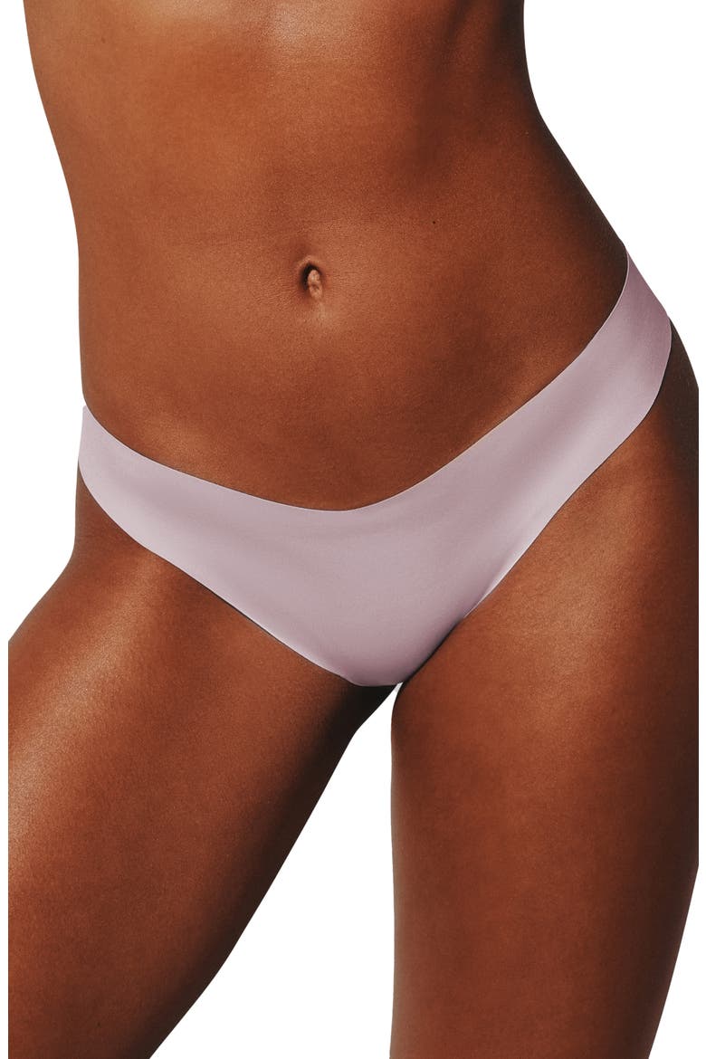 Assorted 2-Pack Zero Edge™ Invisible Thongs, Alternate, color, MOCHA/ VIOLET ICE