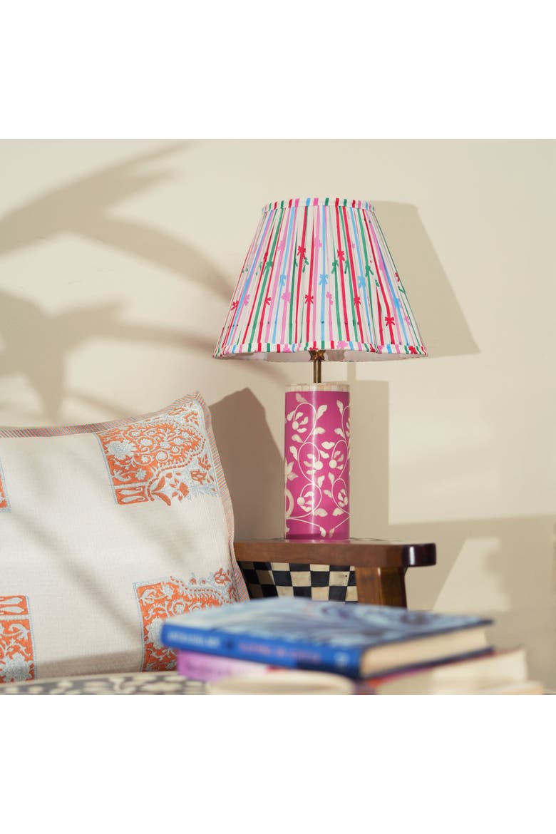 Floral Vines Inlay Blush Table Lamp, Alternate, color, Blush