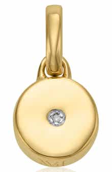 Monica Vinader Linear Solo Diamond Pendant Charm