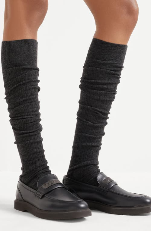 Brunello Cucinelli Cashmere Knit Socks In Lignite Grey