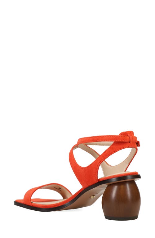 Pelle Moda Laika Ankle Strap Sandal In Red Orange