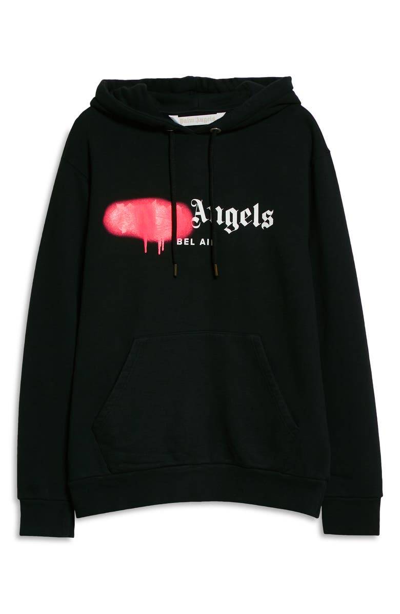 Palm Angels Bel Air Logo Sprayed Hoodie, Alternate, color, 