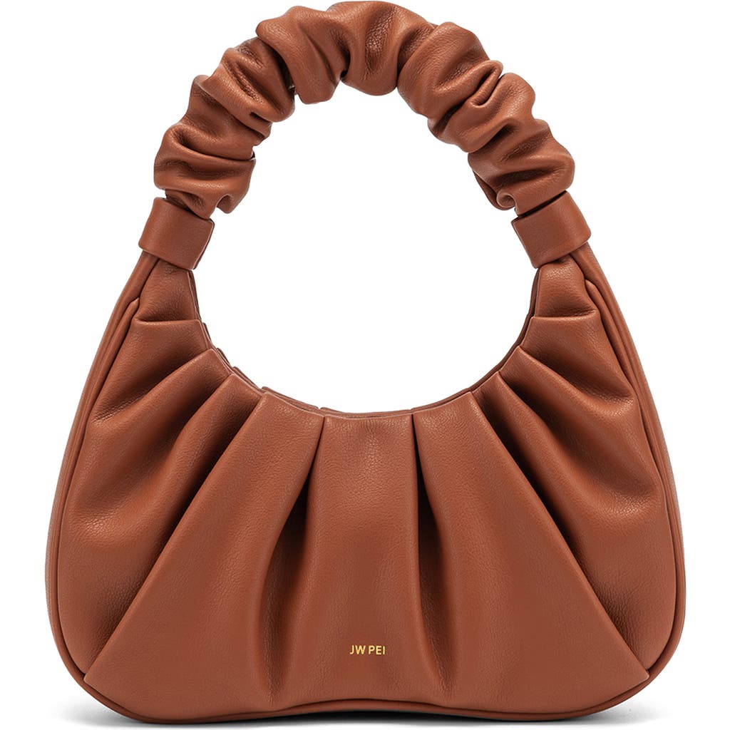 JW PEI Gabbi Ruched Faux Leather Hobo in Nutella