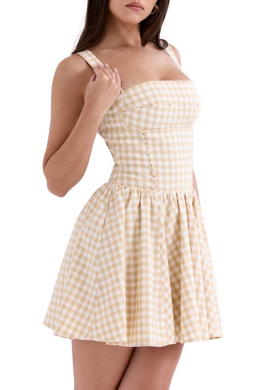 House Of Cb Isadora Sleeveless Fit & Flare Minidress In Neutral