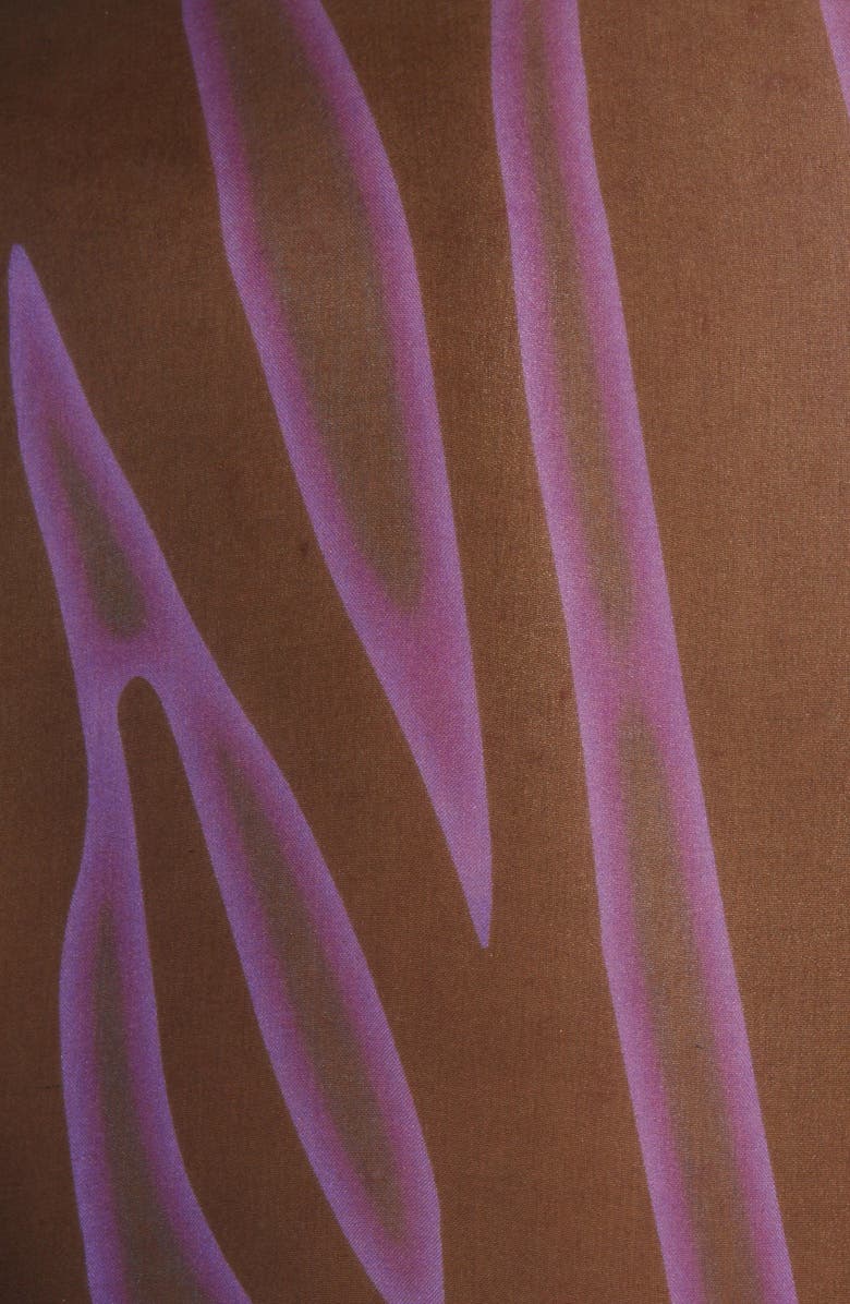 Versace Sheer Zebra Stripe Silk Chiffon Button-Up Shirt, Alternate, color,