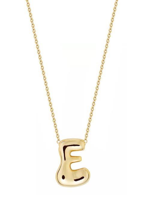 Puffed Initial Pendant Necklace