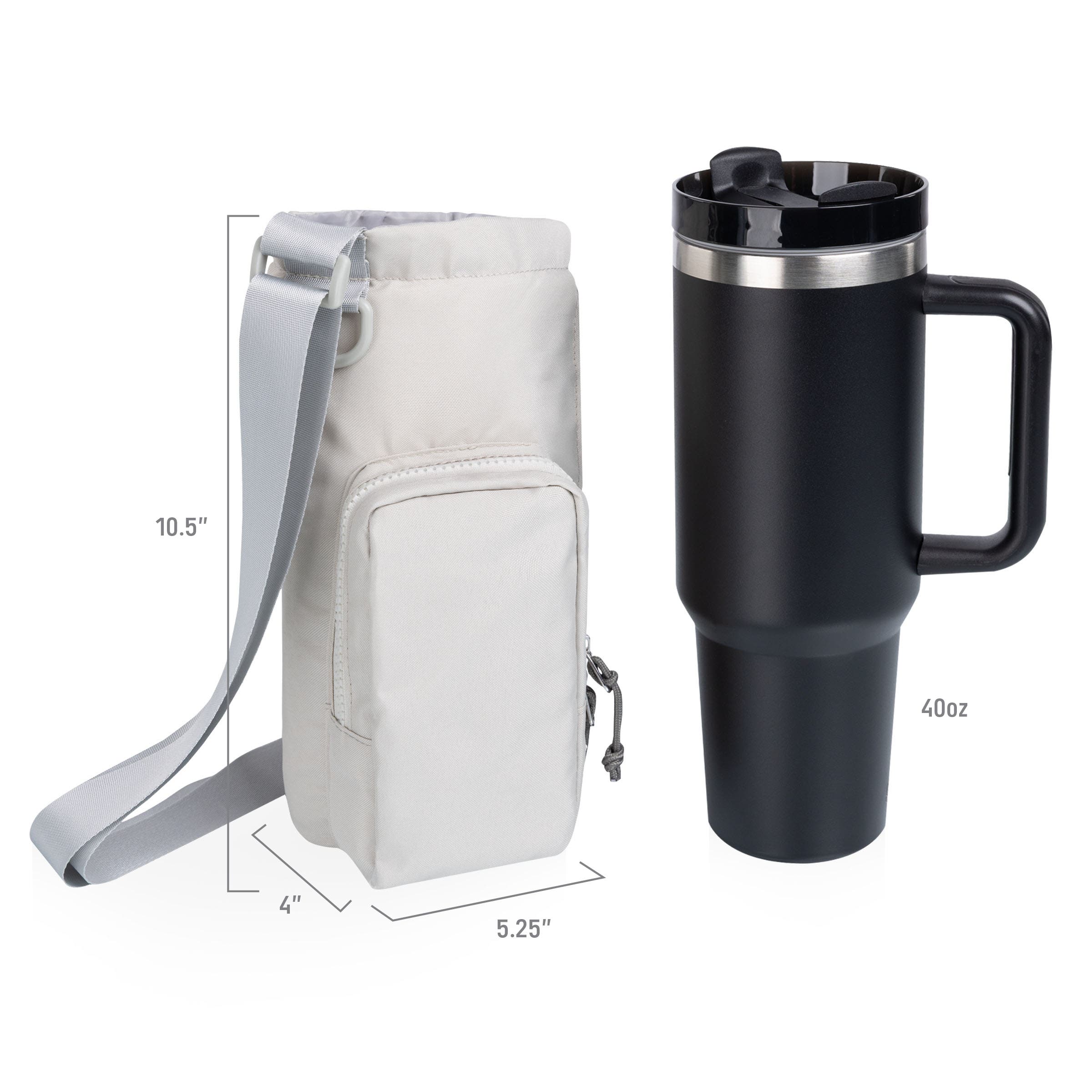 Eclipse Tumber Tote with 40oz Stainless Travel Mug, Alternate, color, Gray & Black