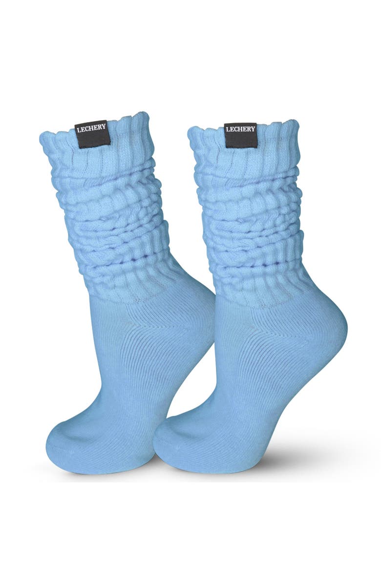 LECHERY<sup>®</sup> Gender Inclusive Scrunch Crew Socks, Main, color, Powder Blue