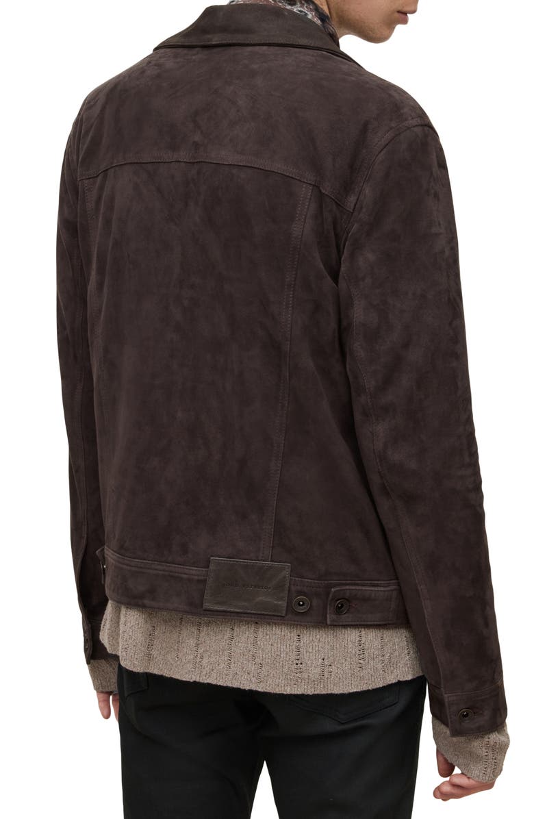 John Varvatos Brandon Suede Trucker Jacket, Alternate, color, 