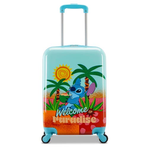 American Tourister Disney Hardside Carry On 18 Inch Luggage With Spinner Wheels In Blue