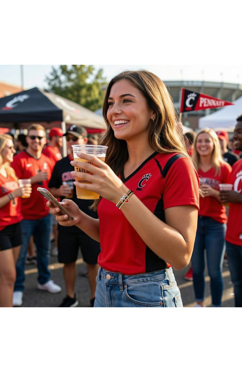 Color Shout Cincinatti Love My College Bracelet Stack, Alternate, color, 