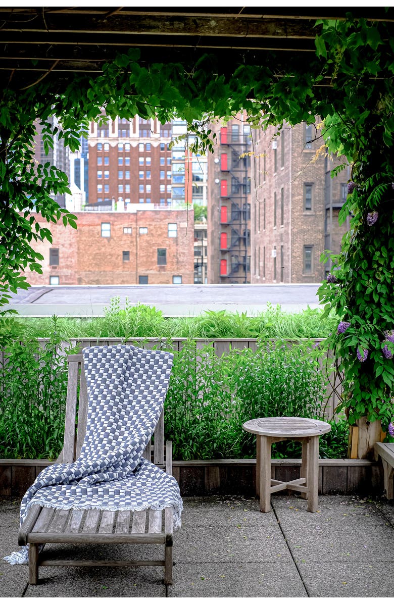 Inner Child Blue Checkered Sujani Quilt, Alternate, color, Throw - 52 X 70