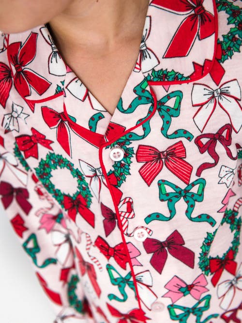 Rufflebutts Holiday Ruffle Flare Pajama Set In Burgundy