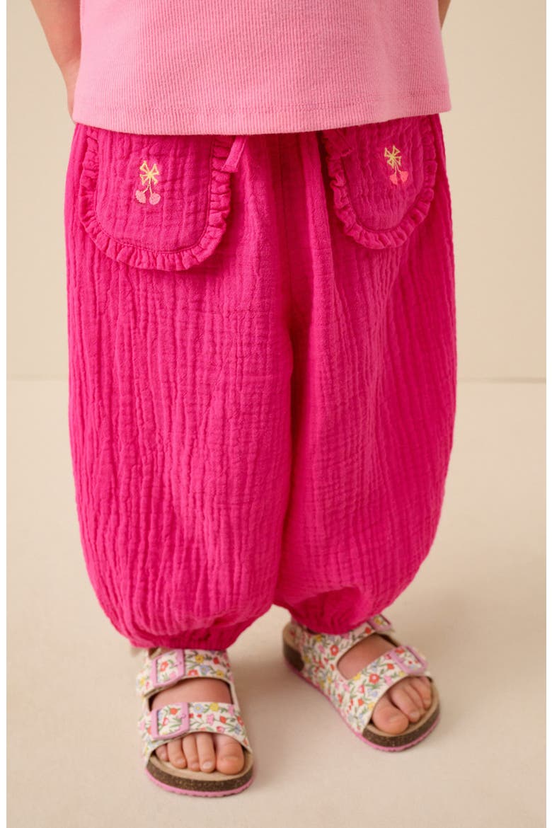 Kids' Ditsy Cotton Gauze Pants, Alternate, color, PINK