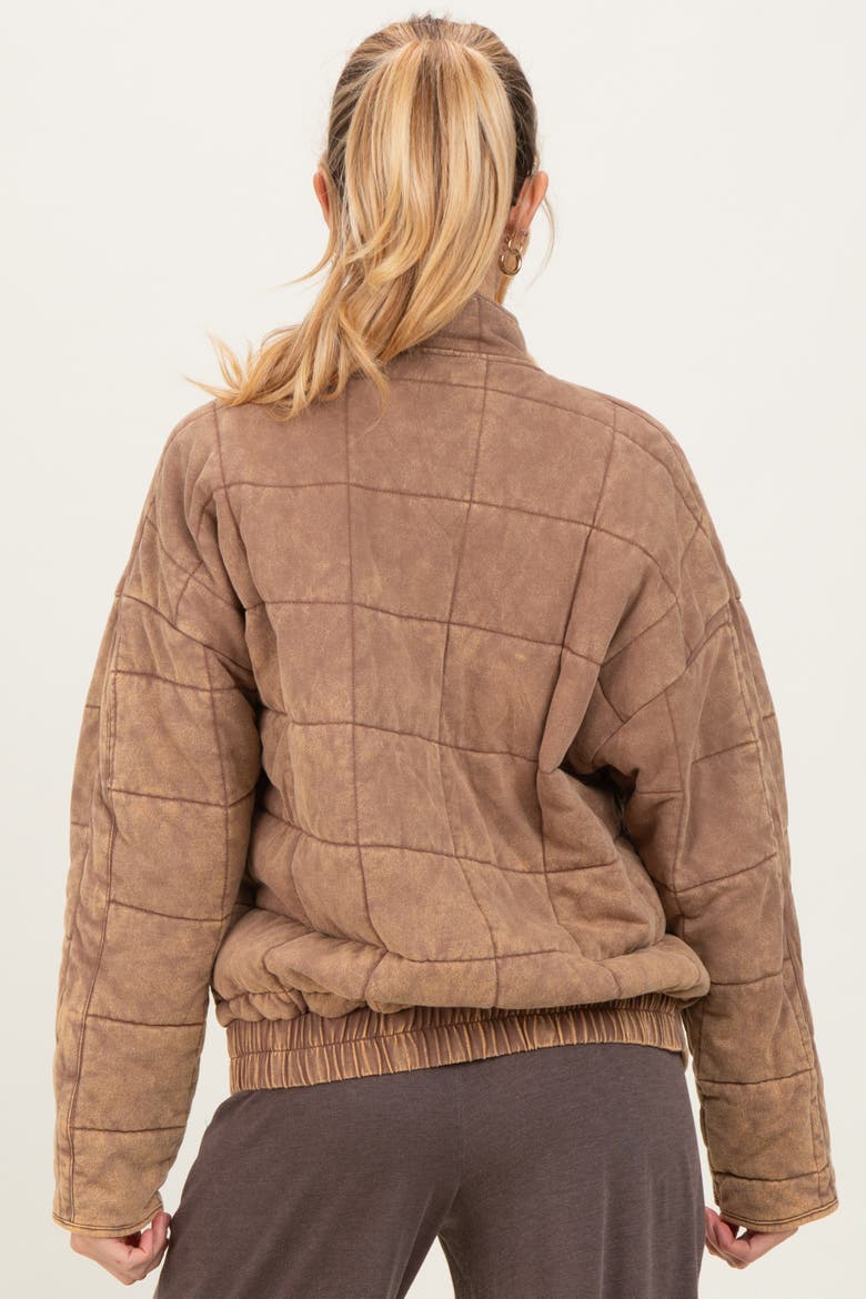 Quilted Oversized Jacket, Alternate, color, Mocha