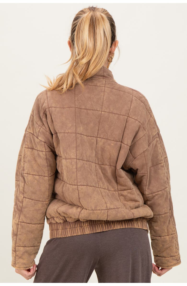 PinkBlush Quilted Oversized Jacket, Alternate, color, Mocha