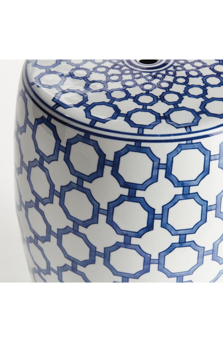 Napa Home & Garden Barclay Butera Dynasty Link Stool - Blue & White Ceramic, Alternate, color, Blue