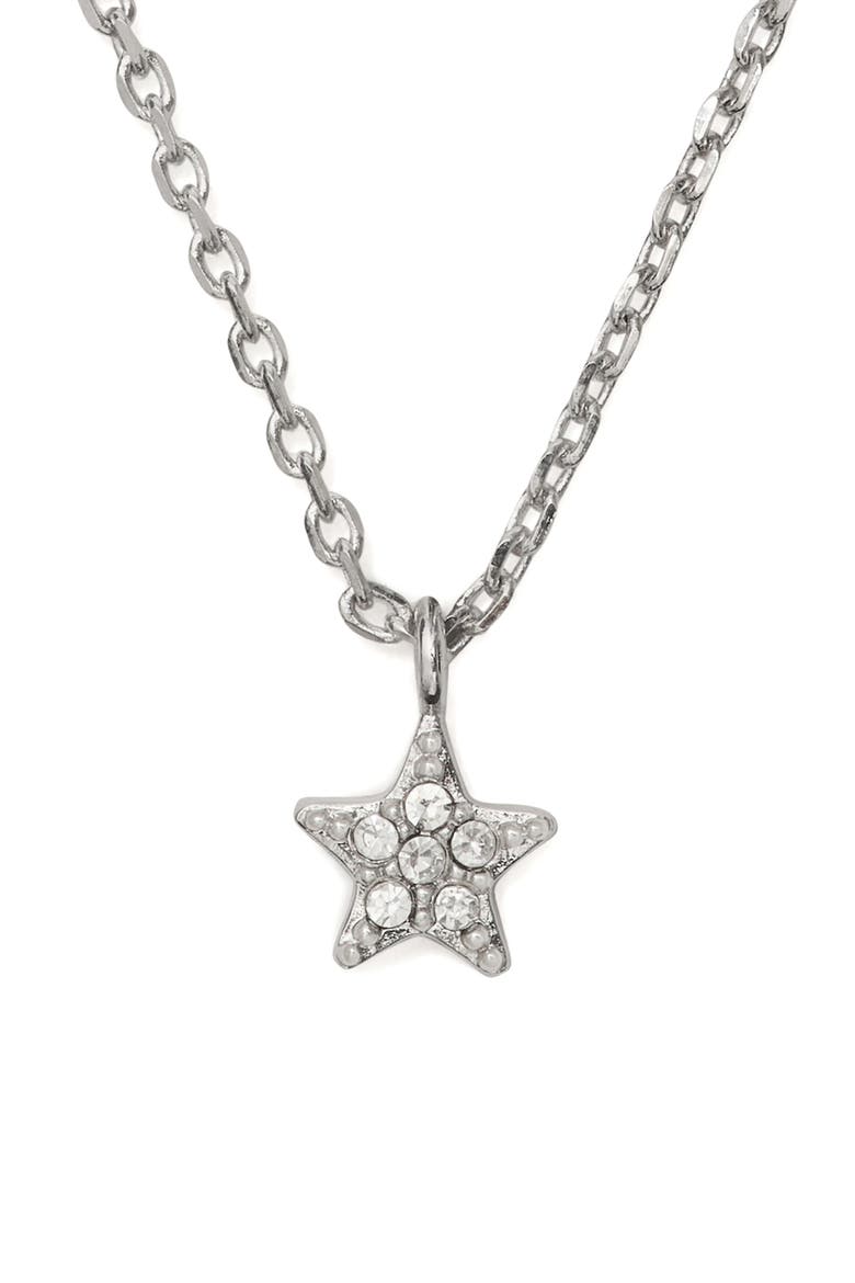 you're a gem mini pavé star pendant necklace, Main, color, CLEAR/ SILVER