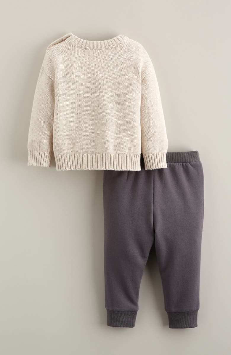 Tucker + Tate Jacquard Sweater & Pants Set, Alternate, color, Beige Oat Heather Truck- Grey