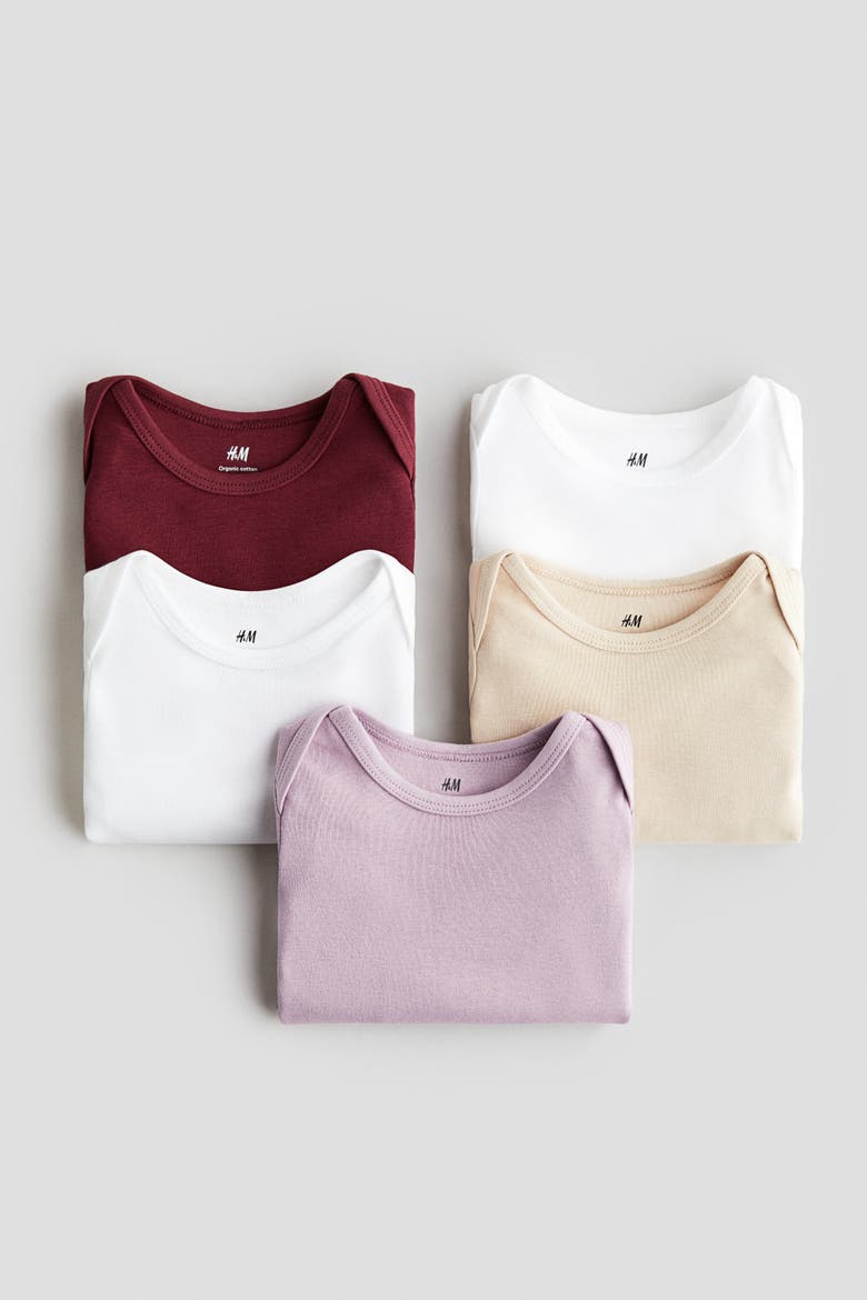 5-pack Bodysuits, Alternate, color, Purple/dark red