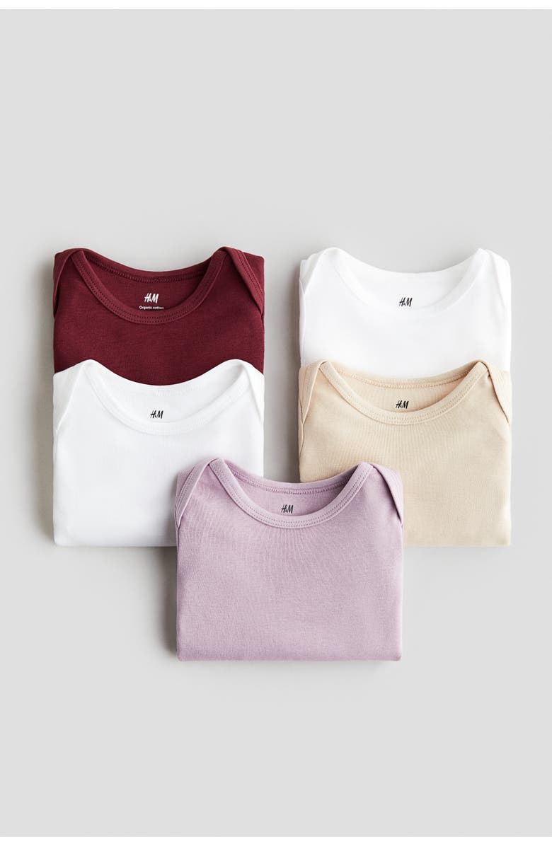 H&M 5-pack Bodysuits, Alternate, color, 
