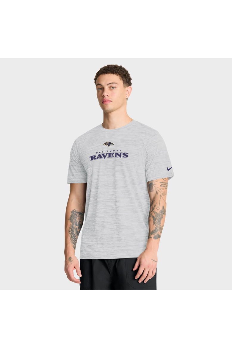 Men's Nike Ash Baltimore Ravens Velocity Endurance Run Dri-FIT T-Shirt, Main, color, Ash