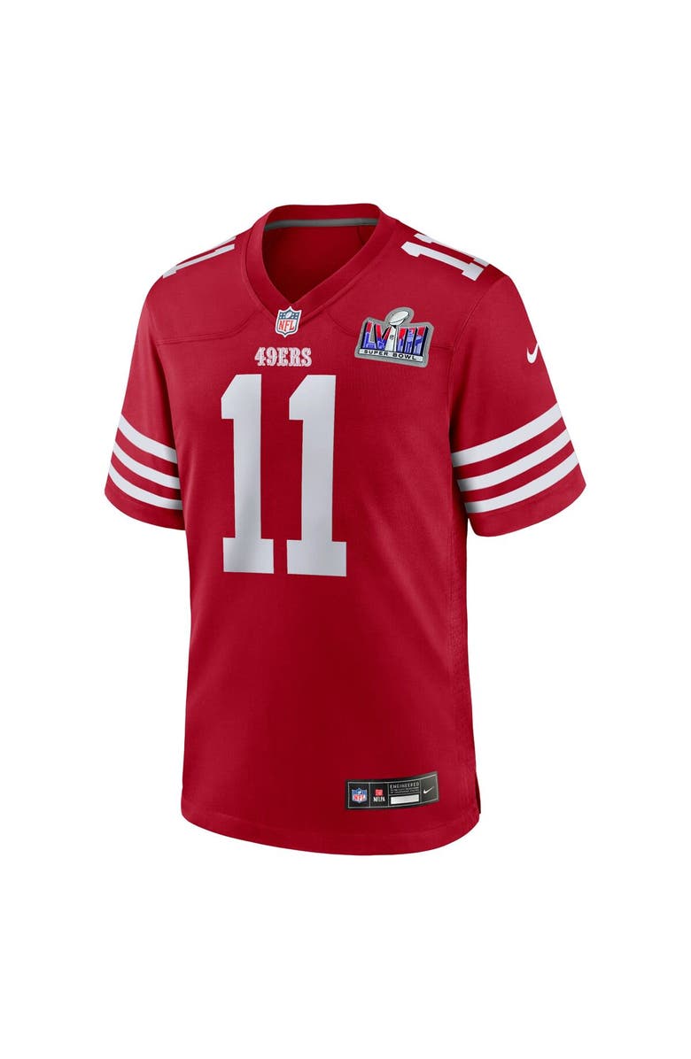Nike Men's Nike Brandon Aiyuk Scarlet San Francisco 49ers Super Bowl LVIII Game Jersey, Alternate, color, 