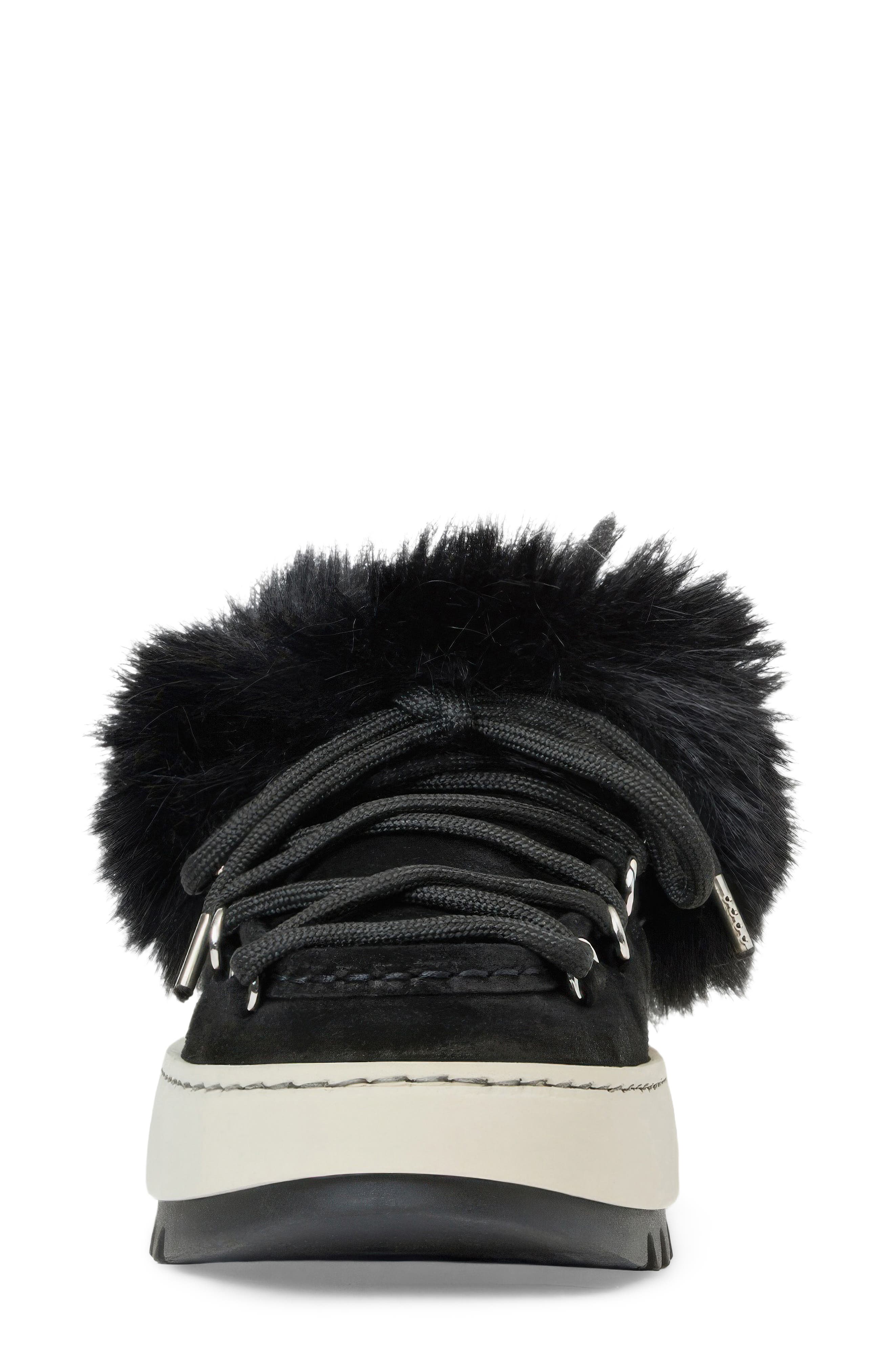 Anise Genuine Shearling Leather Mule, Alternate, color, BLACK SUEDE