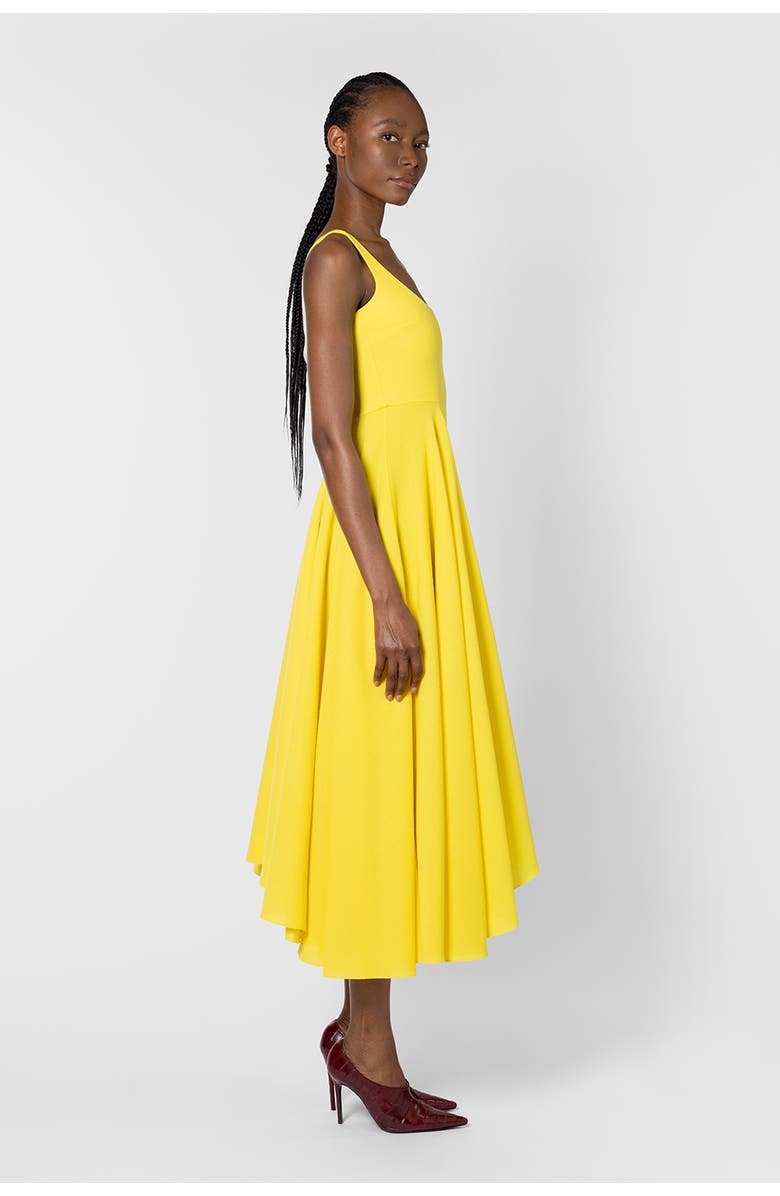 Roksanda Awn Crepe Floaty Midi Dress, Alternate, color, Jaune