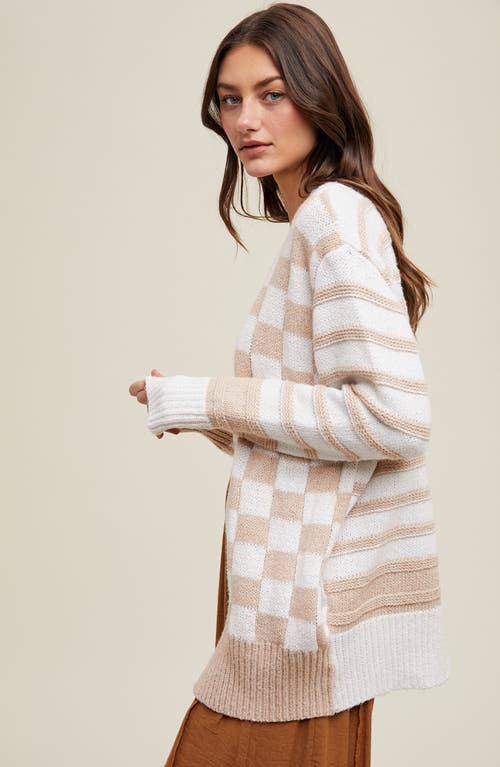 Wishlist Mixed Cardigan In Neutral