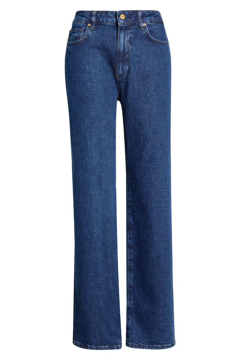 Stevie High Waist Straight Leg Jeans, Alternate, color, ENFIELD