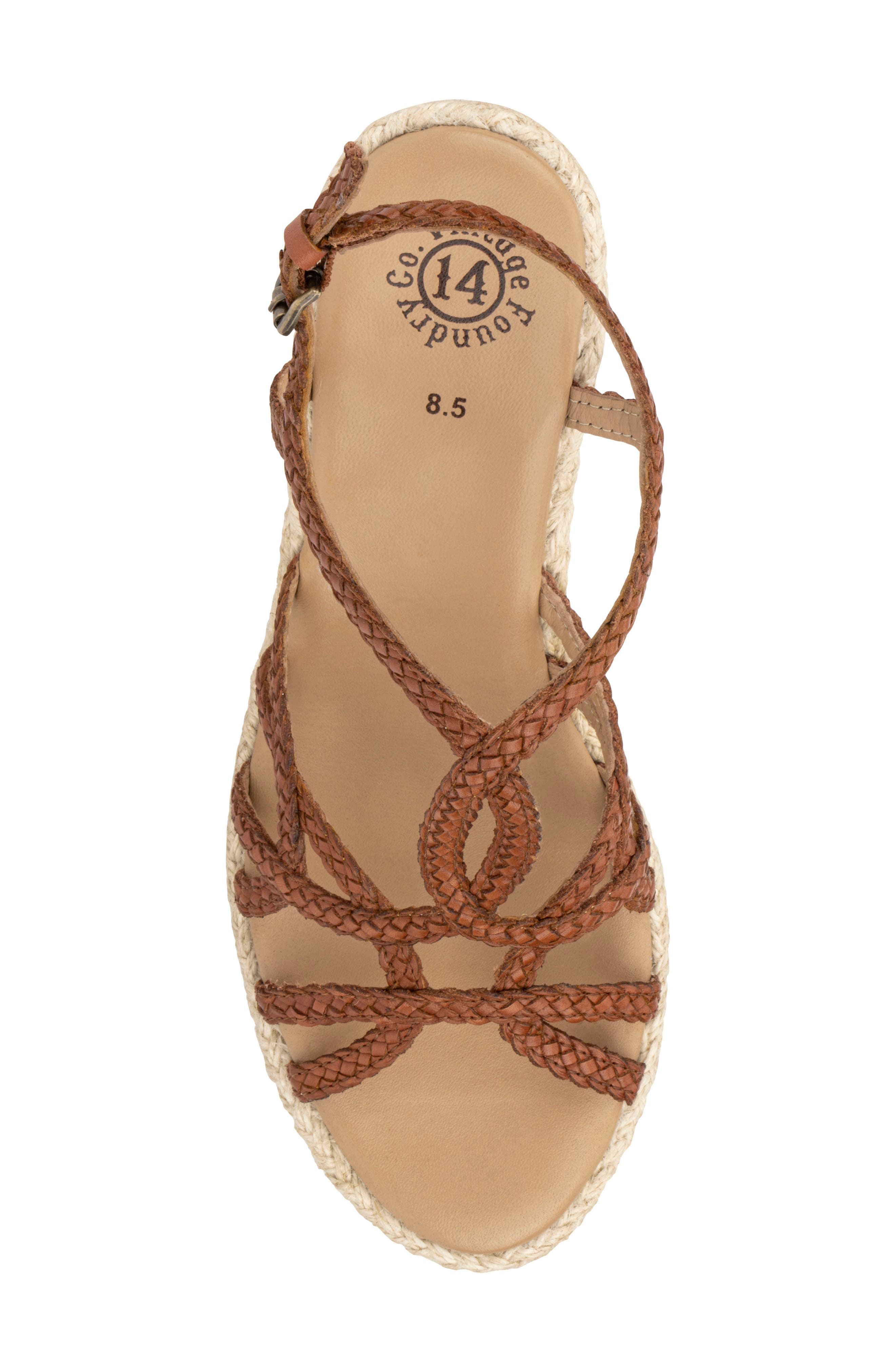 VINTAGE FOUNDRY Eloise Leather Espadrille Platform Wedge Sandal, Alternate, color, 