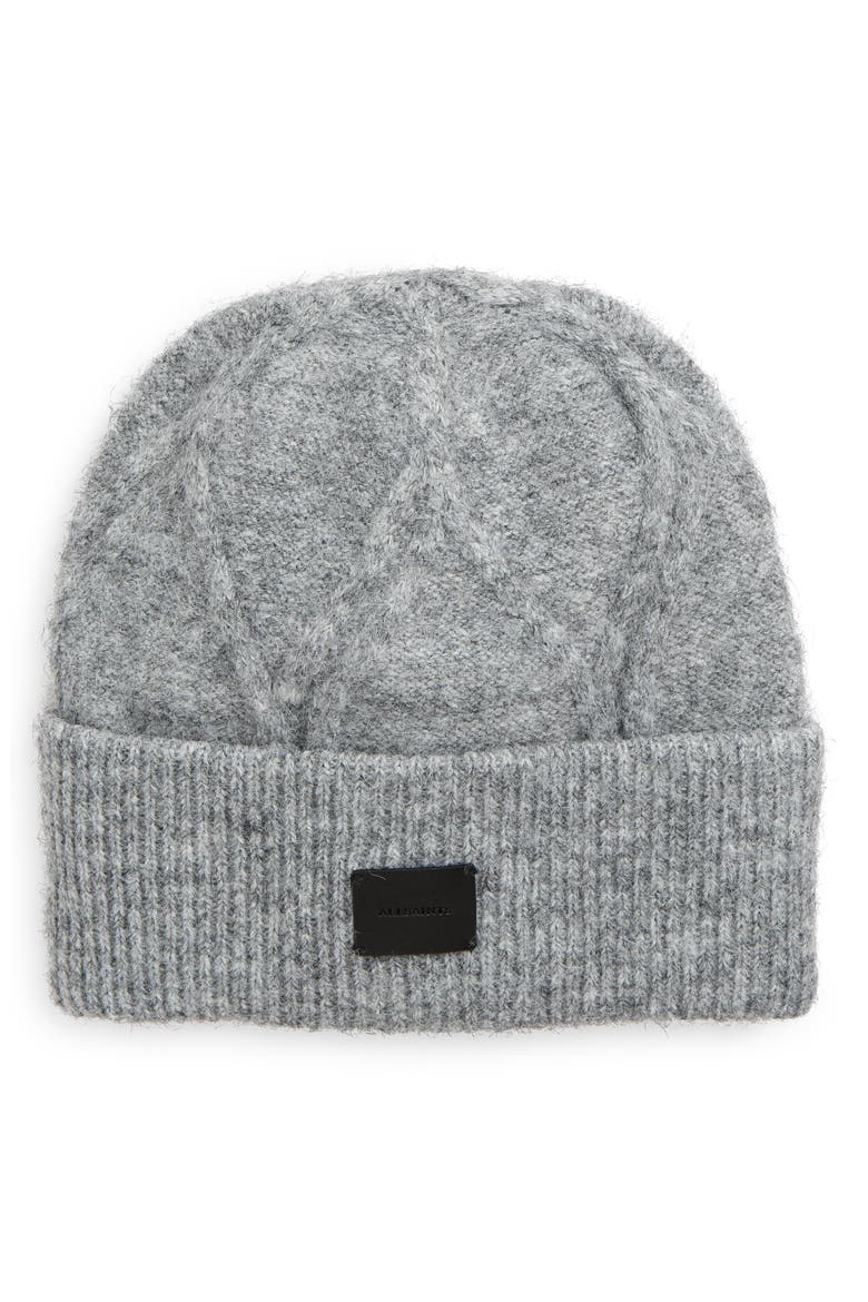 Cable Beanie, Main, color, GREY MARL