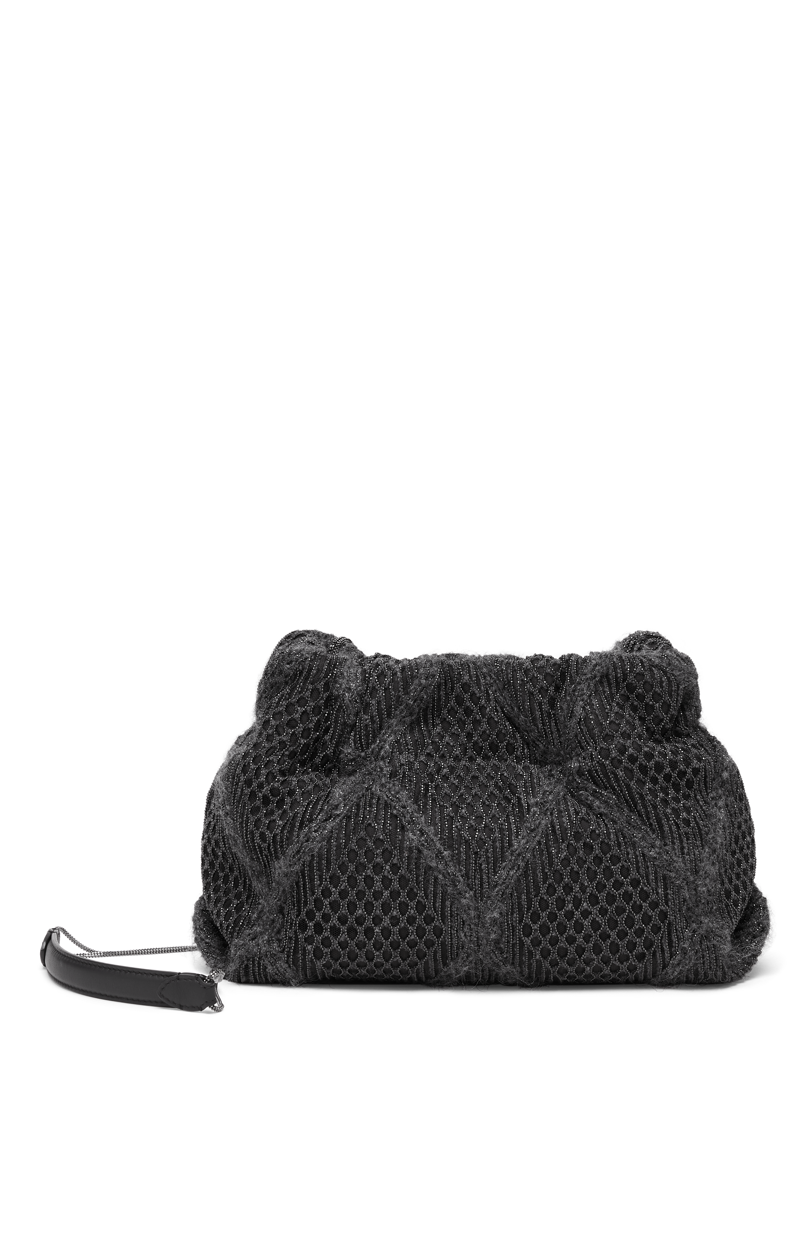 Brunello Cucinelli Precious Argyle Embroidery bag in virgin wool, mohair, cashmere and silk, Main, color, 