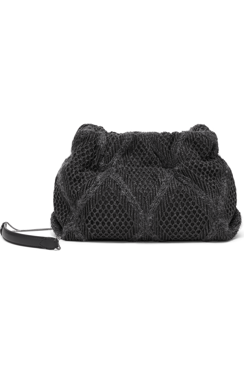 Brunello Cucinelli Precious Argyle Embroidery bag in virgin wool, mohair, cashmere and silk, Main, color,