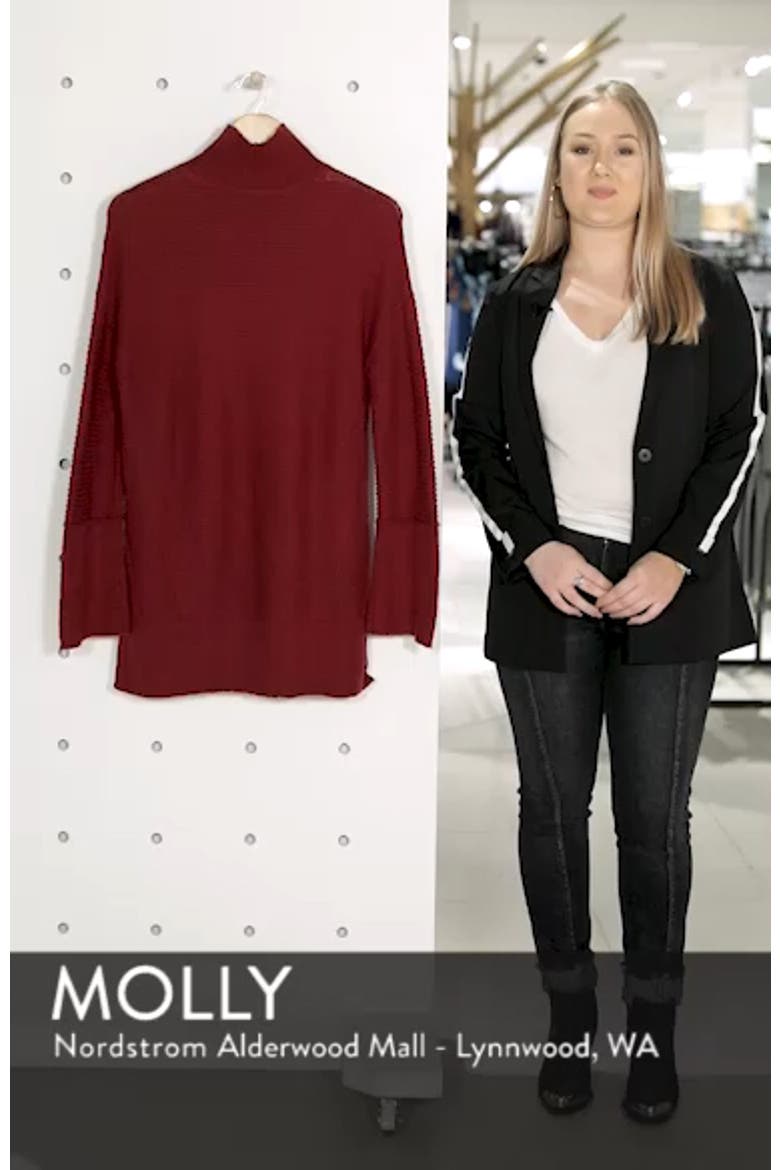 Ribbed Turtleneck Tunic Sweater video