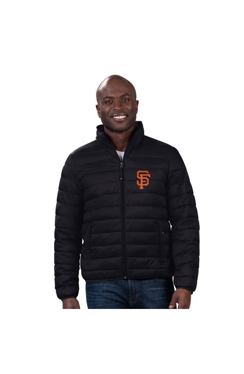 G-III SPORTS BY CARL BANKS Men's G-III Sports by Carl Banks Black San Francisco Giants Packable Neck Pillow Full-Zip Puffer Jacket, Alternate, color, Black