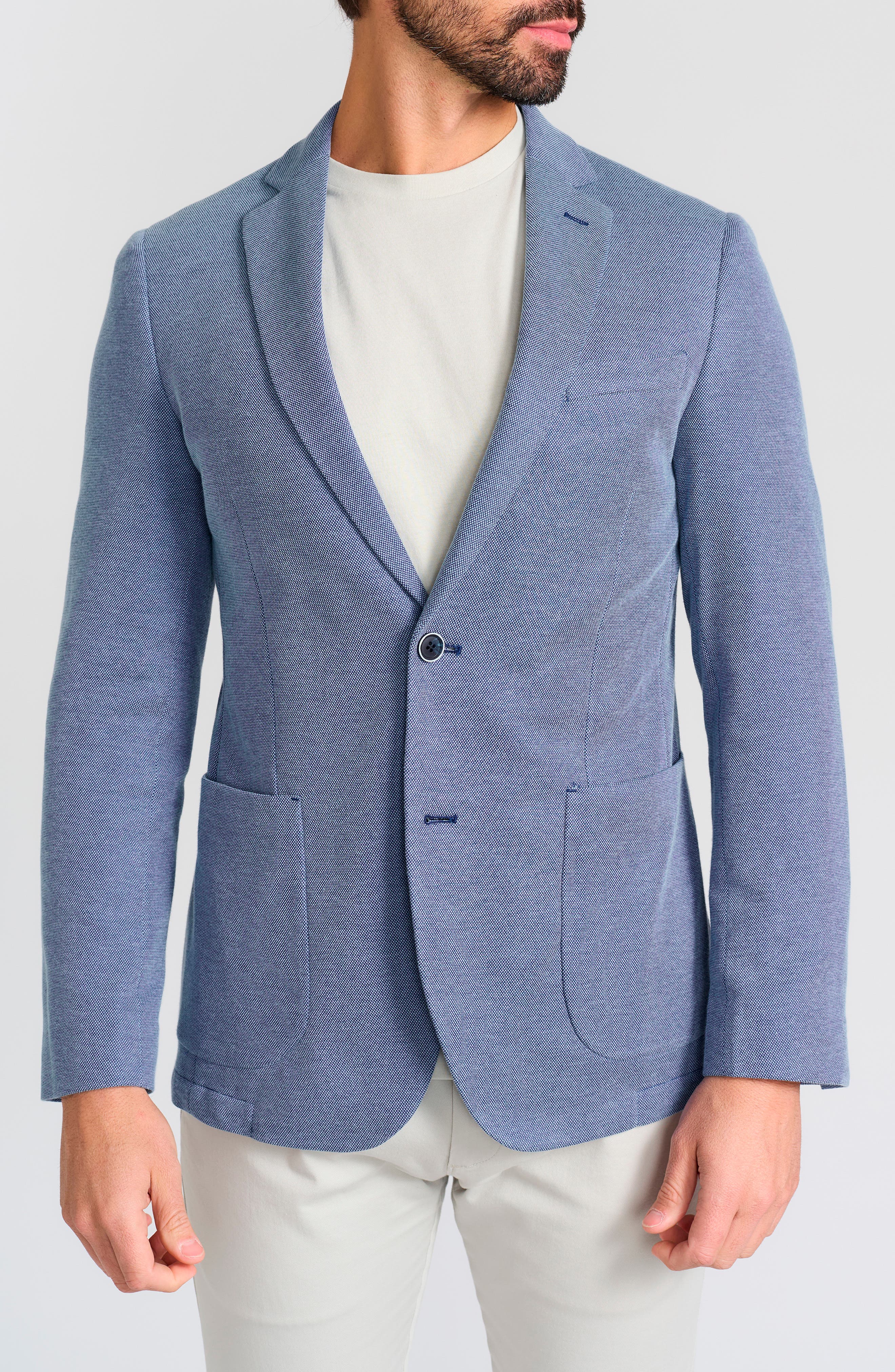 SAVILE ROW CO Slim Knit Blazer
