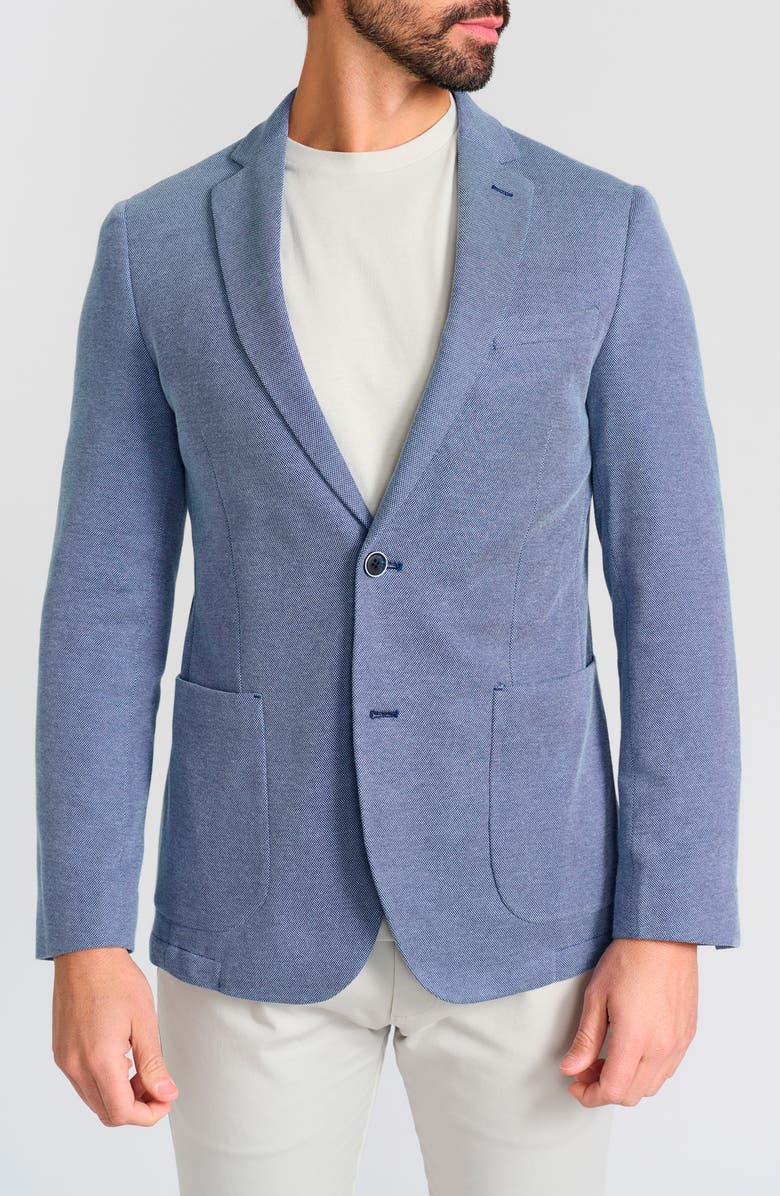 SAVILE ROW CO Slim Knit Blazer, Main, color, Blue